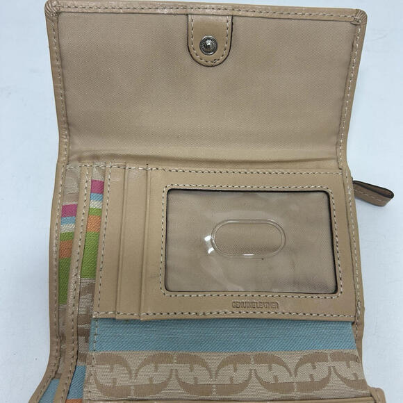 Fossil Bifold Wallet Leather Multicolor Zipper - Picture 6 of 9